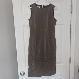 Steilmann Brown/ Dark Gold Metallic Sleeveless Midi Dress